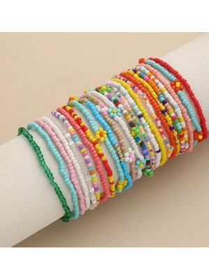 Steelva 3lü Set Deniz Kabuklu ve Yıldız Desenli Pirinç Boncuklu Halhal