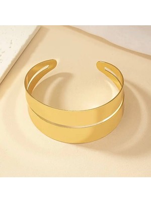 Steelva Ayarlanabilir Metal Gold Bileklik