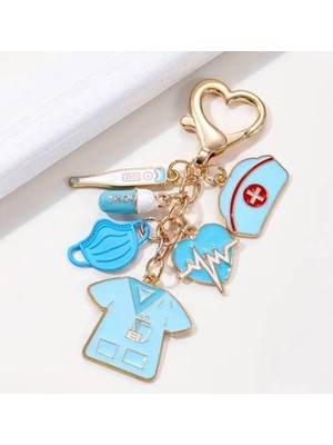 Steelva Mavi Hemşire Anahtarlık