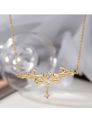 Steelva Gold Pembe Taşlı Bel Kolyesi Zinciri