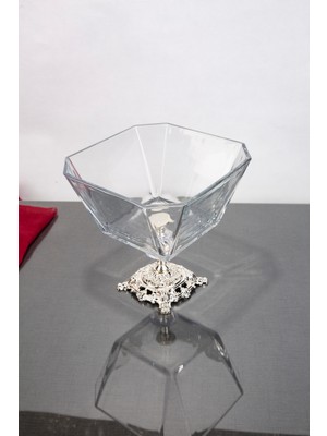 Elta Collection Krn Gümüş Salata Kasesi Metal Ayaklı 19X19X19