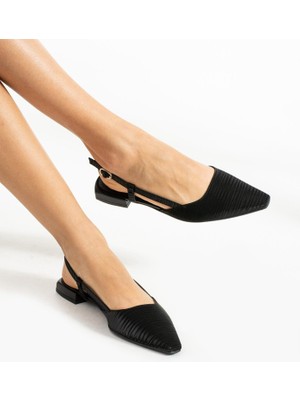 Emienza Dans Saten Vegan Deri Sivri Burun Babet