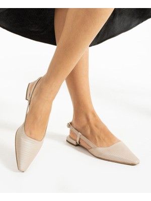 Emienza Dans Saten Vegan Deri Sivri Burun Babet