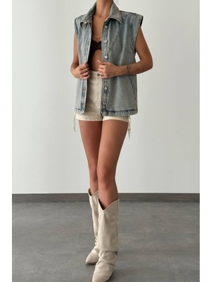 Lacarino 7604 Kadın Jean Yelek