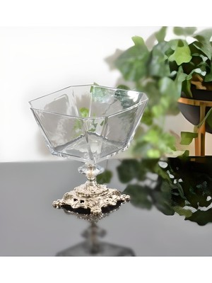 Elta Collection Metal Ayaklı Cam Salata Kasesi Sunum Kasesi