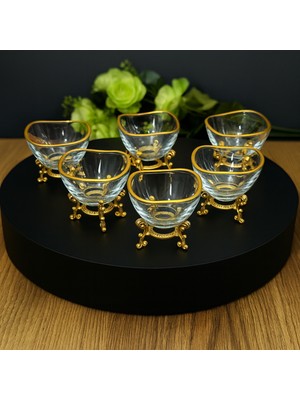 Elta Collection 6 Lı Lüx Kahve Yanı Mini Lokumluk Şekerlik Sosluk Reçellik Çerezlik Kase