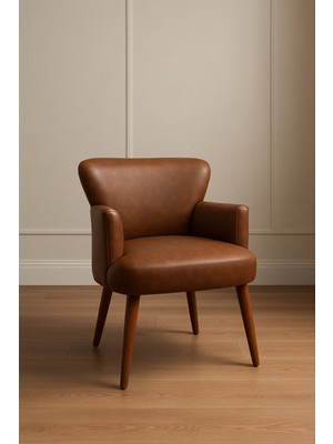 Azra Mobilya Roma Acı Kahve Deri Modern Berjer Koltuk | Tekli Koltuk – Şık ve Konforlu Oturma Alanı