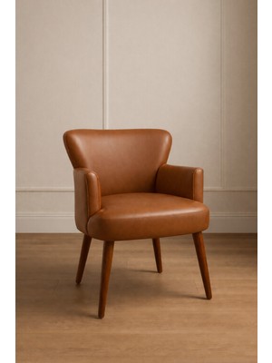 Azra Mobilya Roma Taba Deri Modern Berjer Koltuk | Tekli Koltuk – Şık ve Konforlu Oturma Alanı