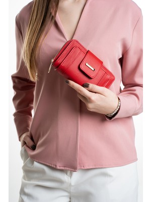 Sannora Bags Kadın Siyah Fermuarlı Cüzdan Çok Gözlü  Şık Tasarım Kartlık Bölmeli