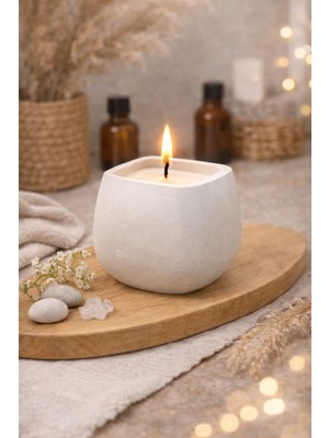 Japon Kiraz Çiçeği Kokulu Beton Mum - Ev Yapımı Dekoratif & Hediyelik Mum 1 Adet