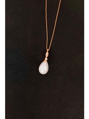 Else Silver 925 Ayar Gümüş Elegance Damla Inci Kolye