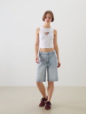 Lc Waikiki Yeni Sezon Bermuda Fit Kadın Jean Şortolon