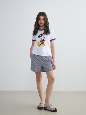 Lc Waikiki Yeni Sezon Beli Lastikli Ekose Kadın Şort