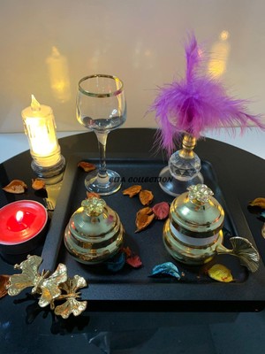 Elta Collection 5 Parça Gold Detaylı Kahve Sunum & Damat Kahve Seti