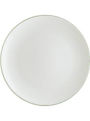 Bonna Retro Gourmet 12 Adet 19 cm Yeşil Kenar Çizgili Porselen Düz Tabak