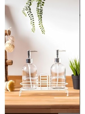 Standlı 2 Li Sıvı Sabunluk Beyaz