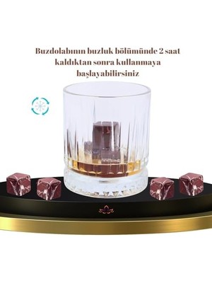 Elazığ Vişne Mermer Viski Taşı 4 Adet Deri Kılıflı Babalar Günü Hediyesi