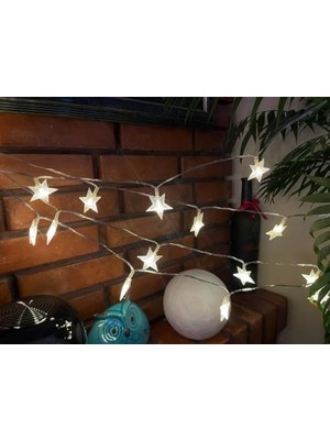 LED Işıklı 28'li Yıldız Işık Zinciri Dekoratif Fişli Aydınlatma Ev Dekorasyonu Süsleme Salon Oda Merdiven Balkon Süslemeleri Için Yılbaşı Eğlence Doğum Günlerine Özel Aydınlatma (10 Metre)