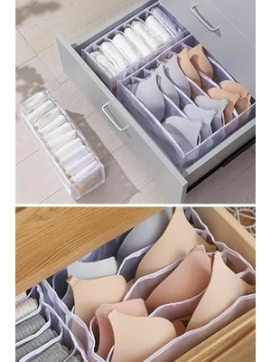 Şeffaf Sütyen Düzenleyici Çekmece Dolap Içi Organizer 8 Bölmeli (36 x 29 x 12 Cm)