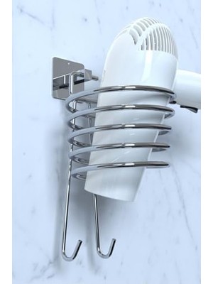 Yapışkanlı Gümüş Fön Makinesi Askısı Saç Kurutma Makinesi Tutacağı YK-710