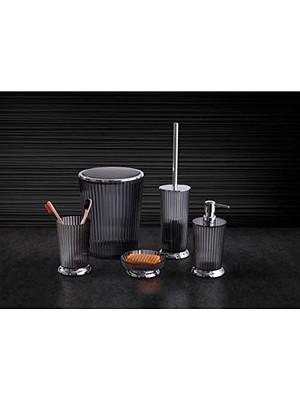 Nely Banyo Seti, 5 Parça, Şeffaf Siyah