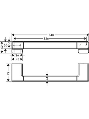 Addstoris 41744000 - Duş, Banyo Tutma Çubuğu, Duvara Montaj Için, Gizli Sabitleme, Banyo Aksesuarları, Krom, 41744000