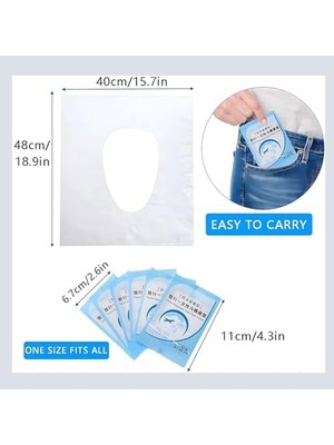 Tuvalet Altlığı, 100 Adet Şeffaf Tek Kullanımlık Tuvalet Kapağı Örtüsü, Bireysel Paketlenmiş Taşınabilir Tuvalets Örtüleri, Oteller, Hızlı Trenler ve Umumi Tuvaletler Için