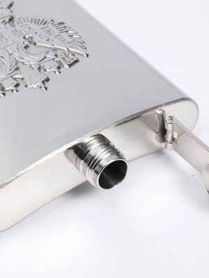 Paslanmaz Çelik 270 ml 9 Oz Matara Kabartmalı Kartal Figürlü Şık Içki Matarası Sızdırmaz, Kompakt, Taşınabilir Kamp Için Uygun