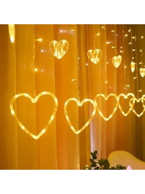3 Metre LED Işıklı 12'li Kalp Işık Zinciri Dekoratif Aydınlatma Ev Dekorasyonu Süsleme Salon Oda Merdiven Balkon Süslemeleri Için Yılbaşı Eğlence Doğum Günü Özel Aydınlatma
