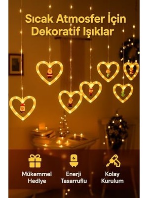 3 Metre Fişli LED Işık 10'lu Geyik ve Baba Işık Zinciri Dekoratif Fişli Aydınlatma Ev Dekorasyonu Süsleme Salon Oda Merdiven Balkon Için Yılbaşı Eğlence Doğum Günlerine Özel Aydınlatma