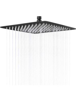 Tepe Duş Başlığı Kare Slim 304 Metal 20X20 cm KTD101 (Mat Siyah)