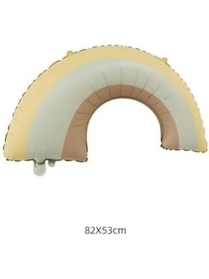 Retro Gökkuşağı Folyo Balon Büyük Boy Sarı