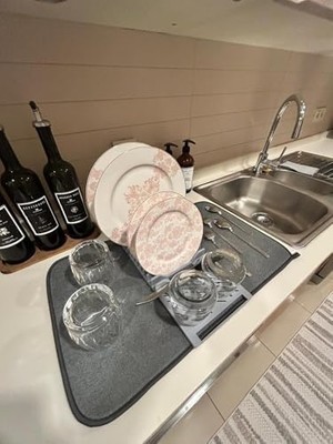 Mutfak Tezgah Mikrofiber Su Emici Bulaşıklık Matlı Bulaşık Dizme ve Kurutma Matı