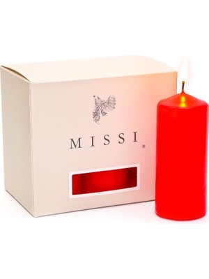 6'lı Kırmızı Bar Mum Seti (3,5x8 Cm)