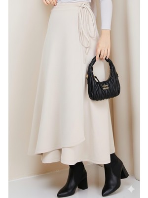 Cng Moda Anvelop Bağlamalı Tesettür Scuba Etek