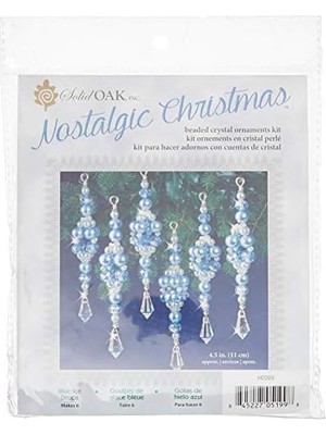 Christmas Beaded Crystal Ornament Kit-Blue Crystal Ice Drops -NCHBOK-022