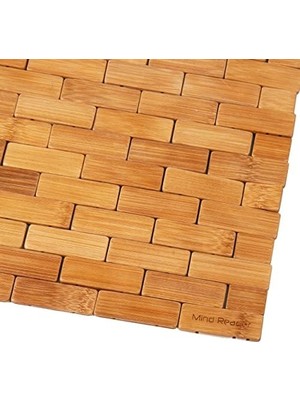 Reader Banyo Paspası, Duş Paspası, Küvet Paspası, Banyo Aksesuarı, Ahşap, Bambudan Ipek, 23,5 Inç U x 16,5 Inç G x 0,4 Inç Y, Kahverengi