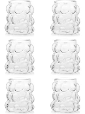 75 ml 6'lı Üzüm Bardak Seti, Bubble Bardak, Bulut Bardak, Kahve Yanı Sunum Bardağı, Zarif ve Şık Tasarım, Içecek Sunumları Için Ideal