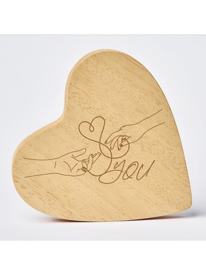 Birleşen Eller Ahşap Dekoratif Kalp