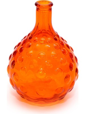 Turuncu Bubble Cam Vazo (15 Cm)