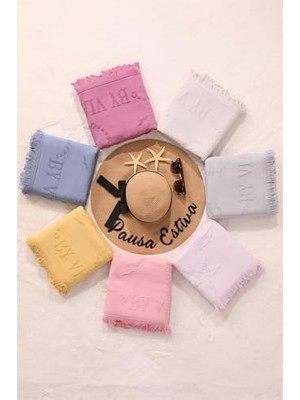 Favora %100 Pamuk Kabartmalı Plaj Havlusu - Bej