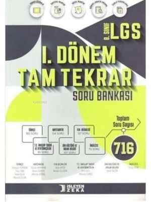 Işleyen Zeka 8. Sınıf Lgs 1. Dönem Tam Tekrar Soru Bankası