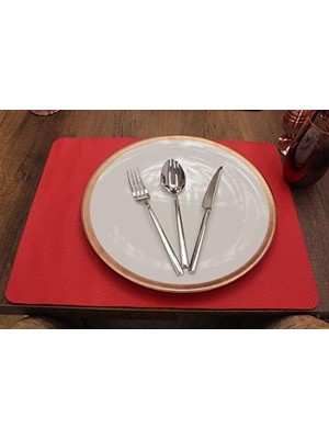 Kırmızı Düz Lazer Kesim Deri Amerikan Servis 2 Adet 35X45 cm