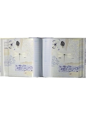 Kumaş Kurdele Çerçeve Çift Yönlü Not Çerçevesi Fotoğraf Albümü, Kumaş Kapaklar, 200 Adet 10 x 15 cm Fotoğraf Tutar, Sayfa Başına 2 Renk: Gökyüzü.