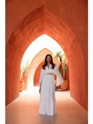 Kolu Yırtmaçlı Crop Gömlek Etek Takım