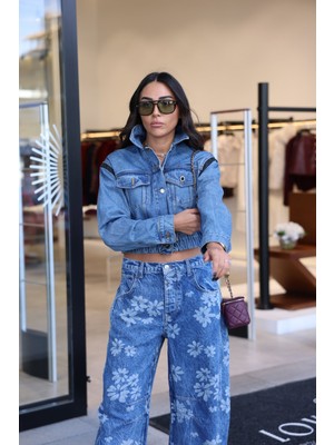 Özge Özgenç Beli Lastikli Kol Altı Biyeli Denim Ceket