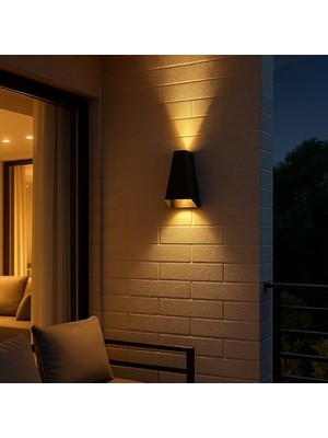 6W Çift Taraflı LED Aplik – 3200K Işık, 220V, 350 Lümen, IP54 Su Geçirmez, 110X175 Mm, 100° Işık Açısı