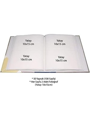 Fotoğraf Albümü 10X15CM 200 Fotoğraf Kapasiteli Renkli Gramofon Desenli Anı Albümü