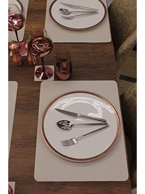 Krem Düz Yat Deri Laser Kesim Amerikan Servis 2 Adet 35X45 cm