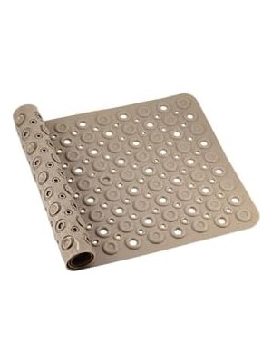 Premium Serisi Banyo - Küvet Içi Kaydırmaz Vantuzlu Oluklu Desenli Diktördgen Paspas 67,5 x 34,5 Cm, Krem